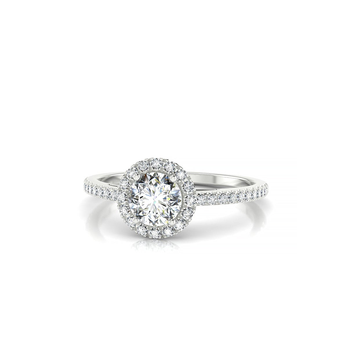 Sunrise | 18k White Gold 5.2 mm Round Diamond Ring