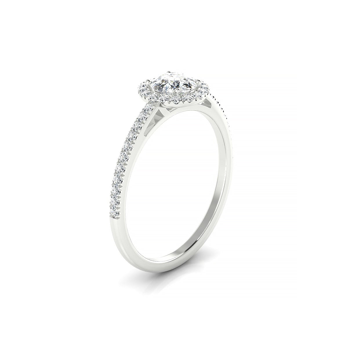 Sunrise | 18k White Gold 5.2 mm Round Diamond Ring