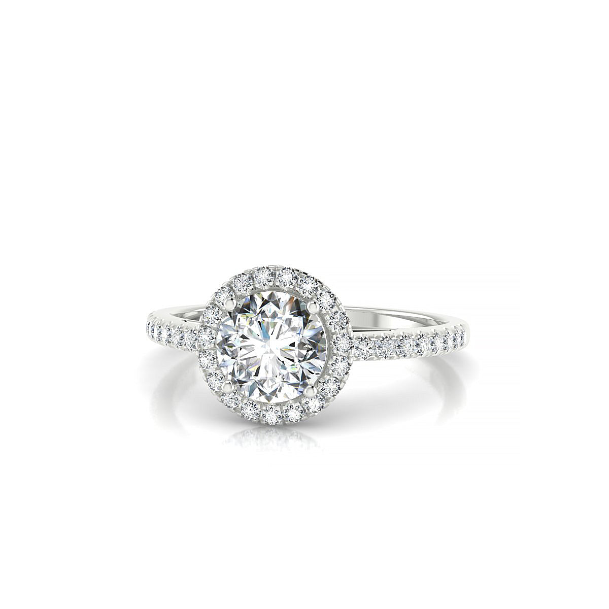 Sunrise | 18k White Gold 5.7 mm Round Diamond Ring