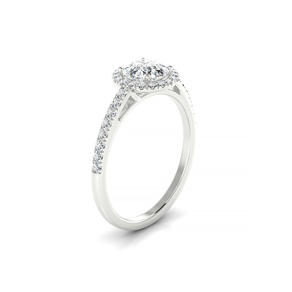 Sunrise | 18k White Gold 5.7 mm Round Diamond Ring