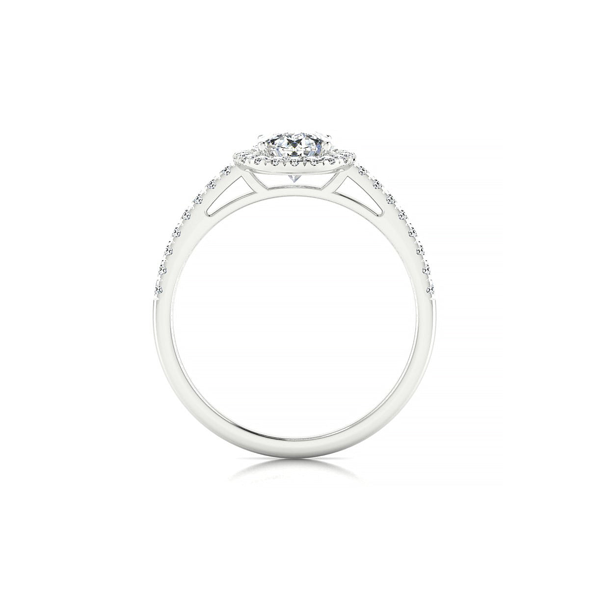 Sunrise | 18k White Gold 5.7 mm Round Diamond Ring