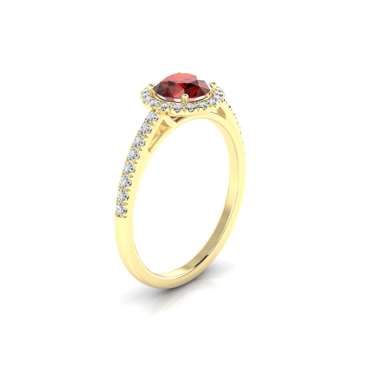 Sunrise | 18k Yellow Gold 6 mm Round Garnet Ring