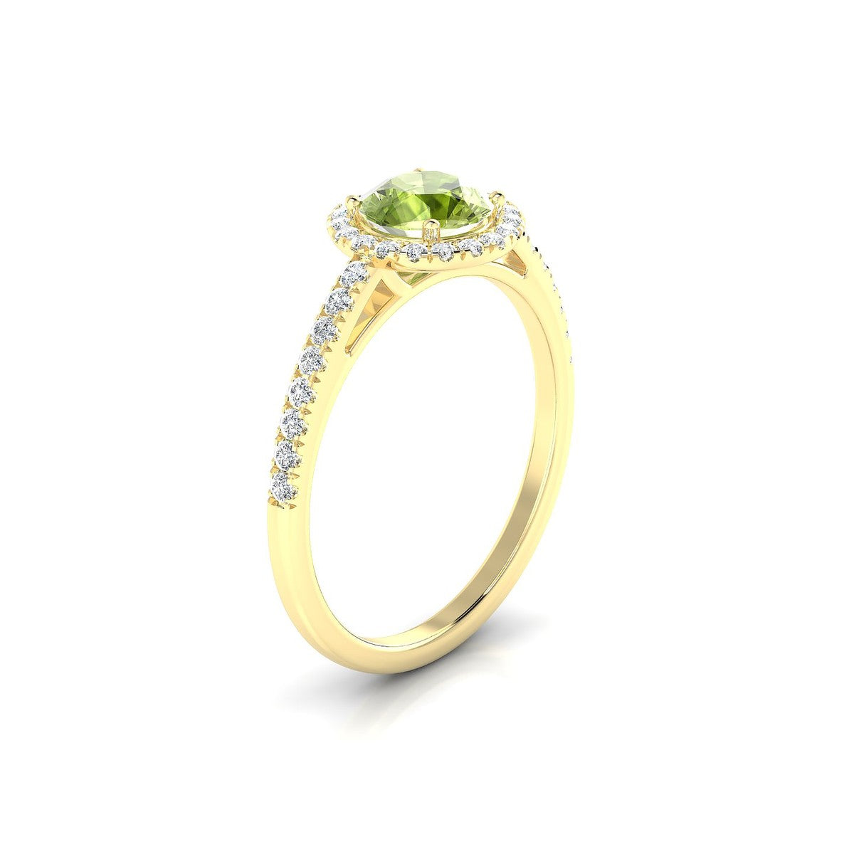 Sunrise | 18k Yellow Gold 6 mm Round Peridot Ring