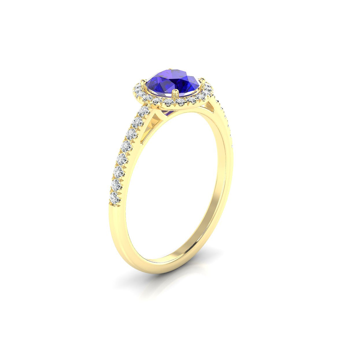 Sunrise | 18k Yellow Gold 6 mm Round Tanzanite Ring