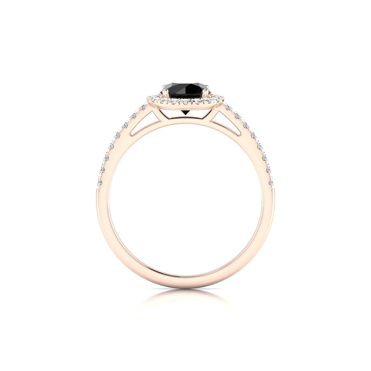 Sunrise | 18k Rose Gold 6 mm Round Black Diamond Ring