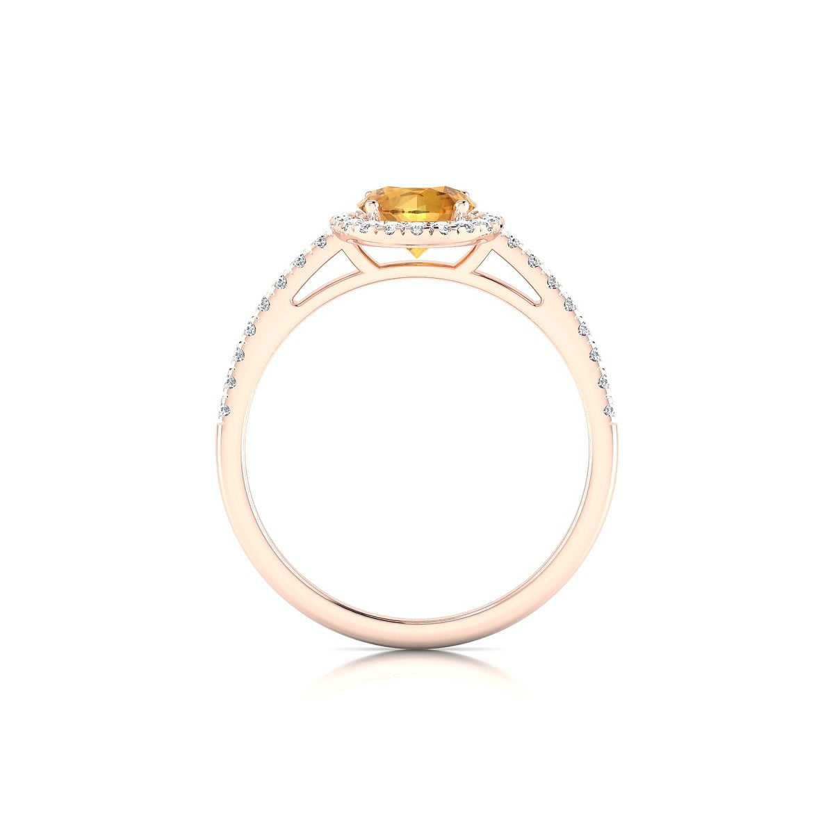 Sunrise | 18k Rose Gold 6 mm Round Citrine Ring