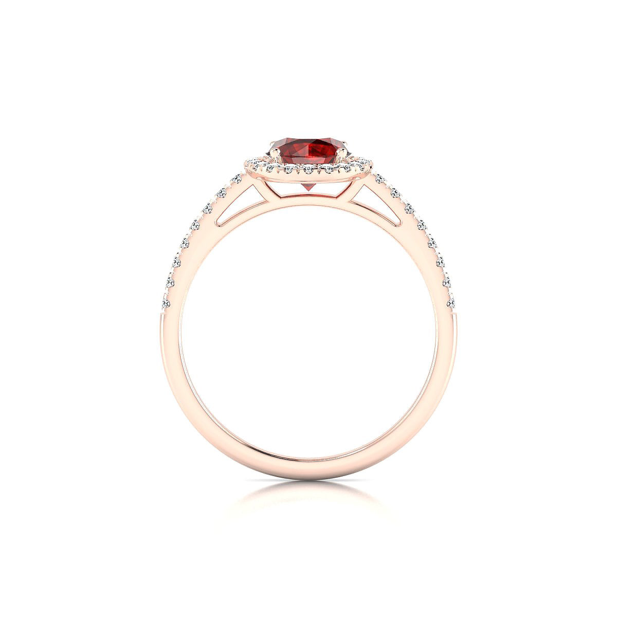 Sunrise | 18k Rose Gold 6 mm Round Garnet Ring