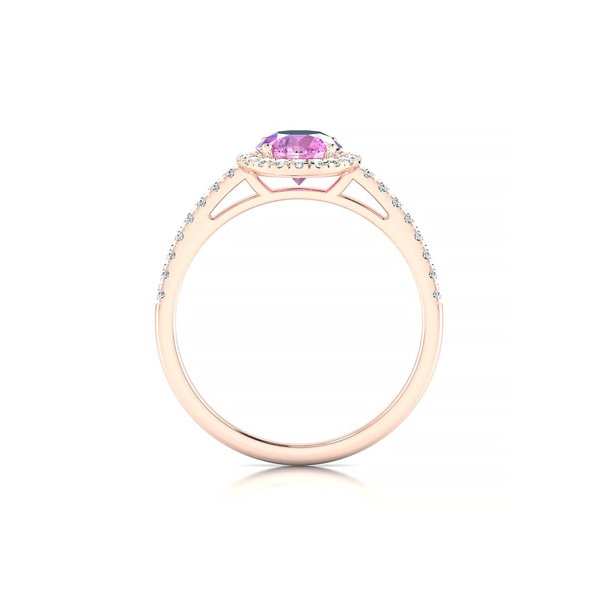 Sunrise | 18k Rose Gold 6 mm Round Pink Sapphire Ring
