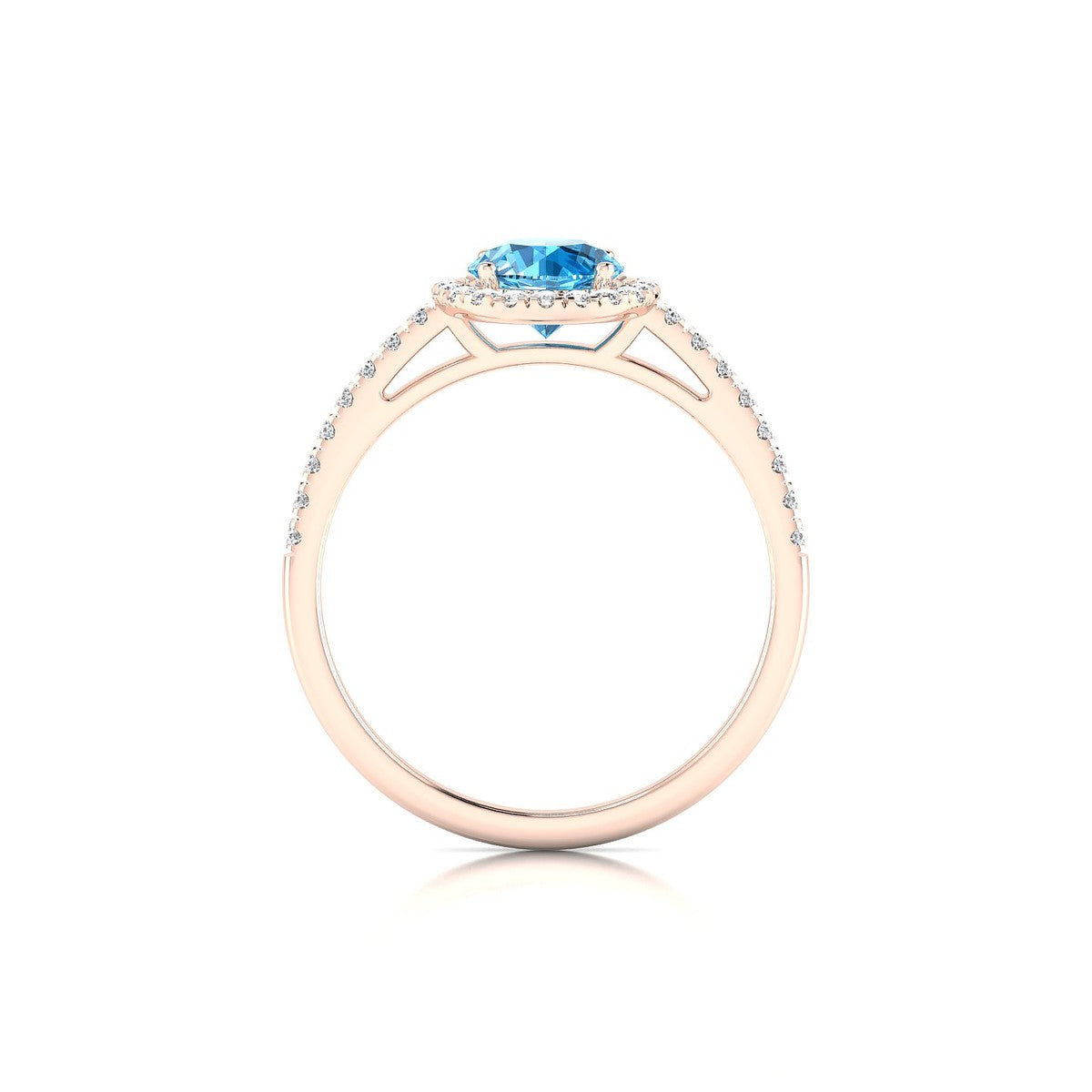 Sunrise | 18k Rose Gold 6 mm Round Topaz Ring