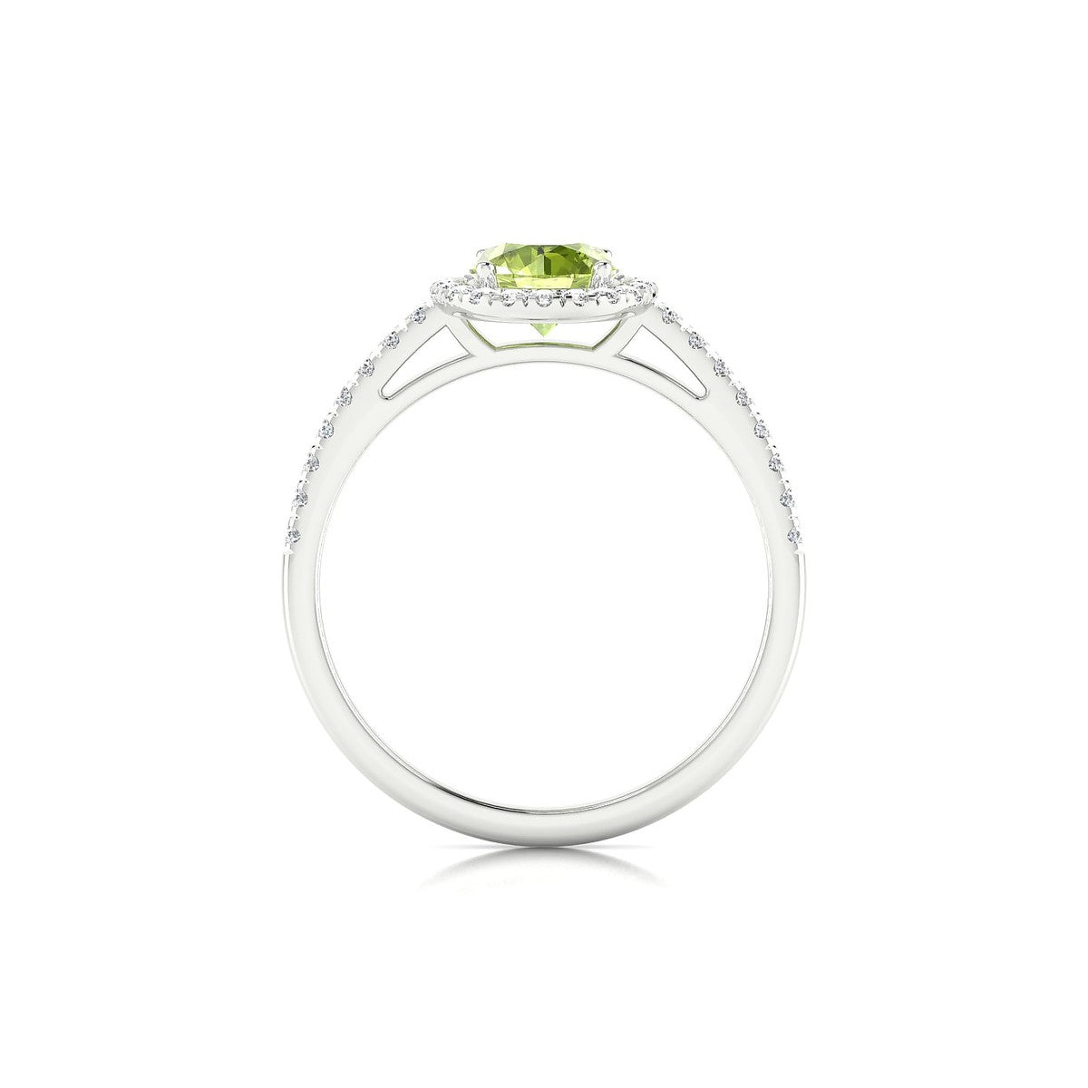 Sunrise | 18k White Gold 6 mm Round Peridot Ring
