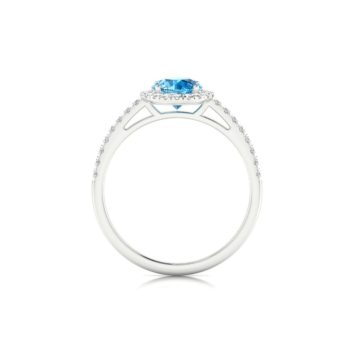 Sunrise | 18k White Gold 6 mm Round Topaz Ring