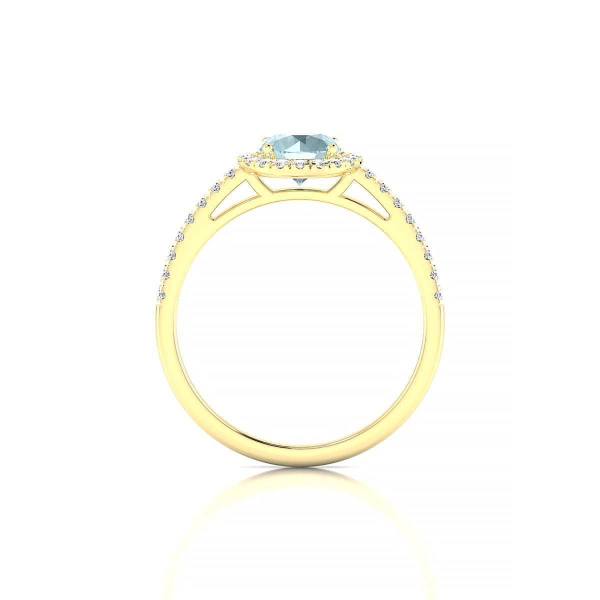Sunrise | 18k Yellow Gold 6 mm Round Aquamarine Ring