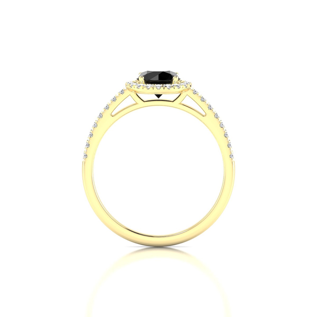 Sunrise | 18k Yellow Gold 6 mm Round Black Diamond Ring