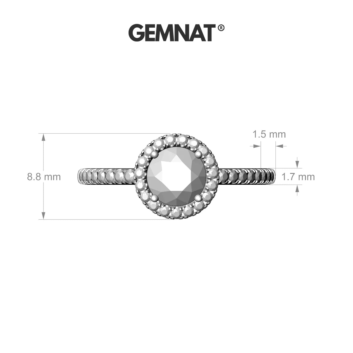 Sunrise | 18k Rose Gold 6 mm Round Pink Sapphire Ring