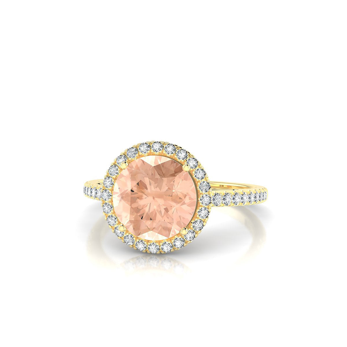 Sunrise | 18k Yellow Gold 8 mm Round Morganite Ring