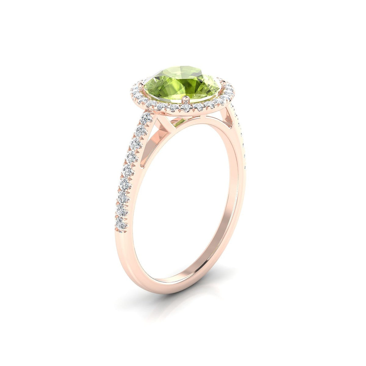 Sunrise | 18k Rose Gold 8 mm Round Peridot Ring