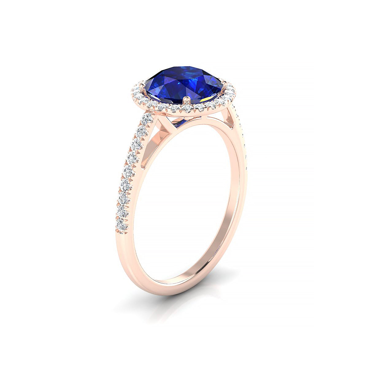 Sunrise | 18k Rose Gold 8 mm Round Sapphire Ring