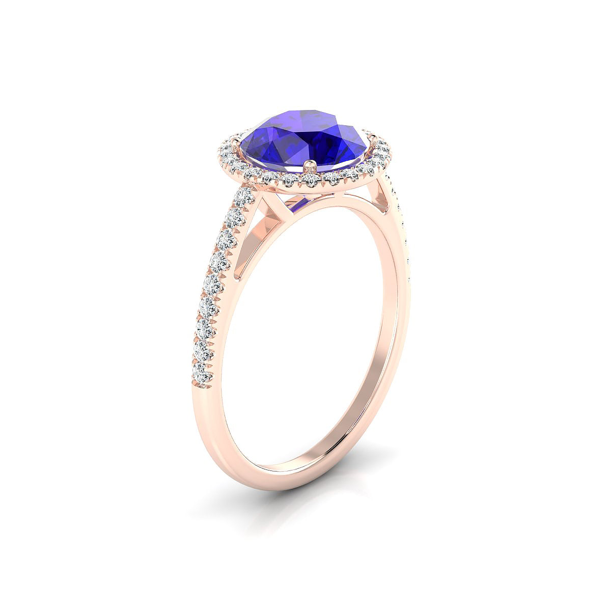 Sunrise | 18k Rose Gold 8 mm Round Tanzanite Ring