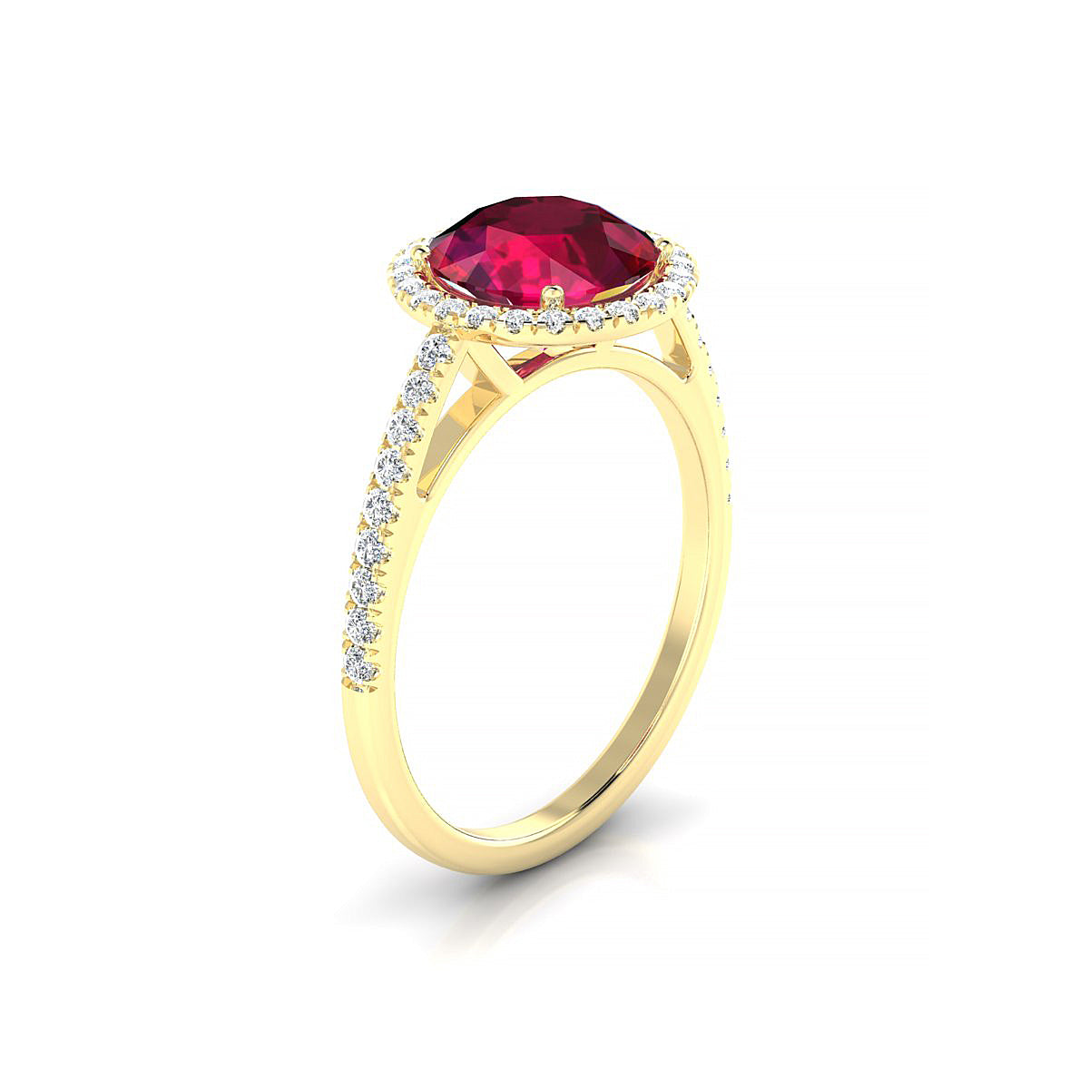 Sunrise | 18k Yellow Gold 8 mm Round Ruby Ring