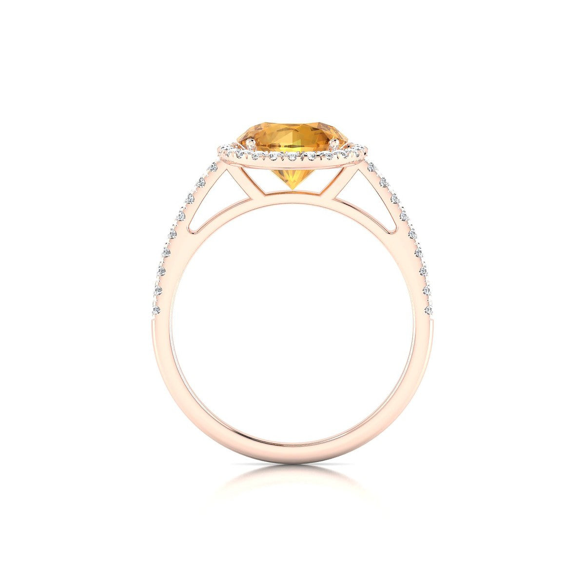 Sunrise | 18k Rose Gold 8 mm Round Citrine Ring