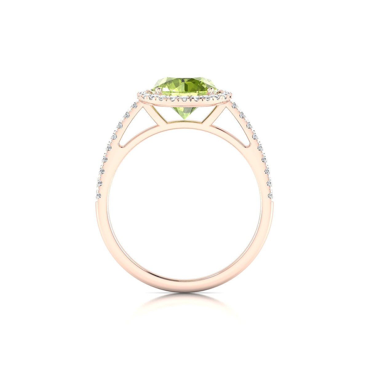 Sunrise | 18k Rose Gold 8 mm Round Peridot Ring