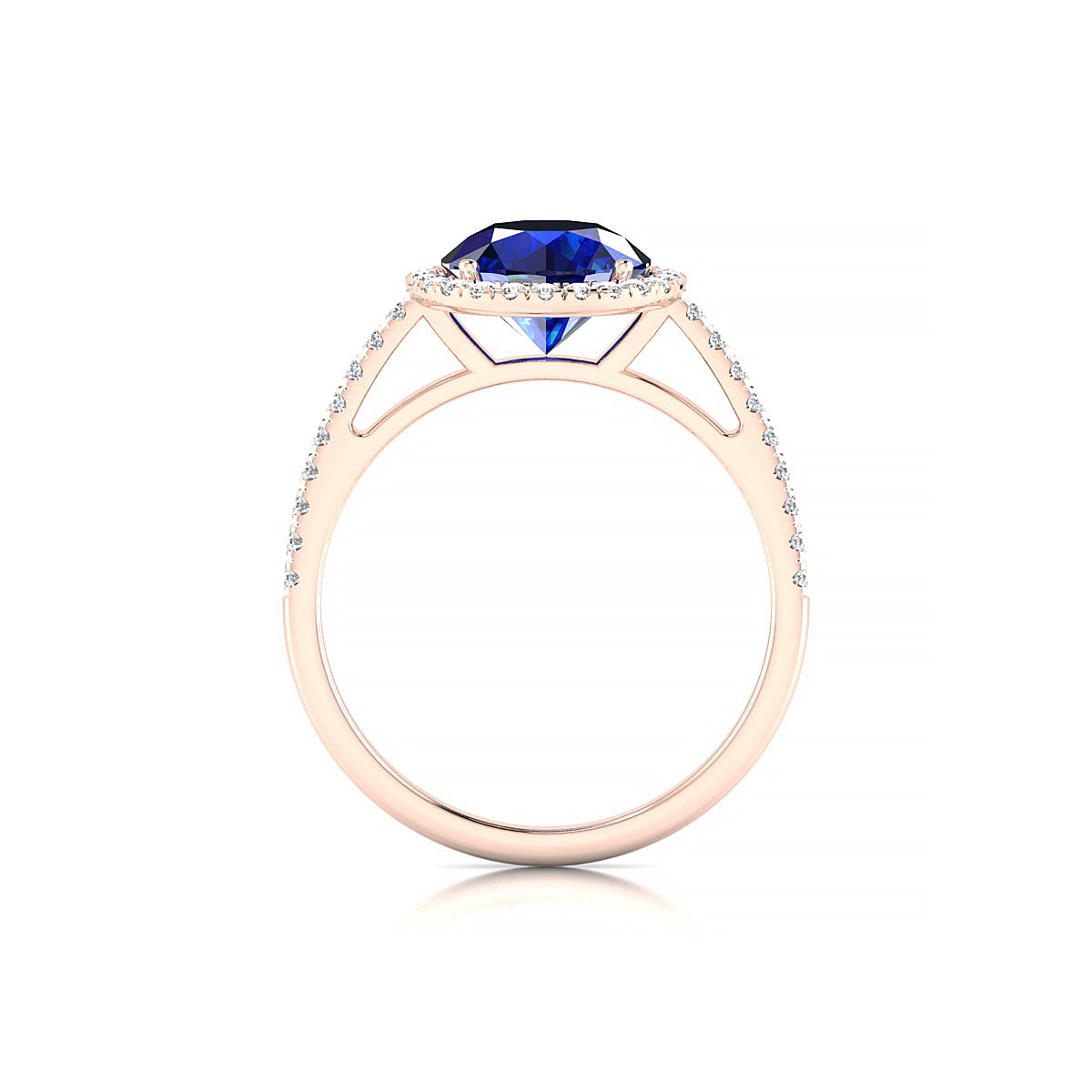 Sunrise | 18k Rose Gold 8 mm Round Sapphire Ring