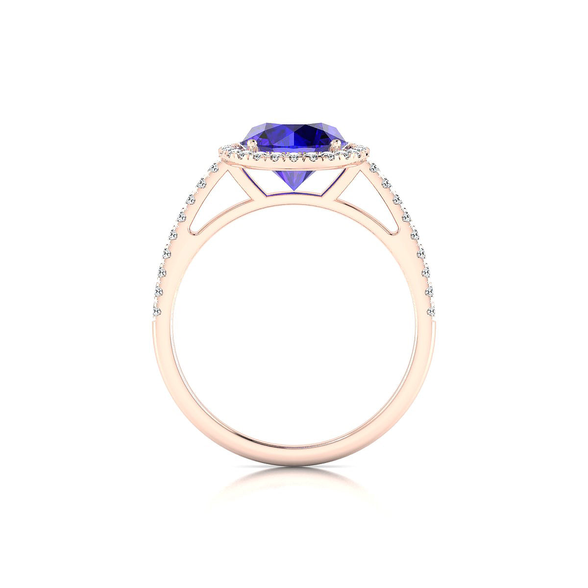 Sunrise | 18k Rose Gold 8 mm Round Tanzanite Ring