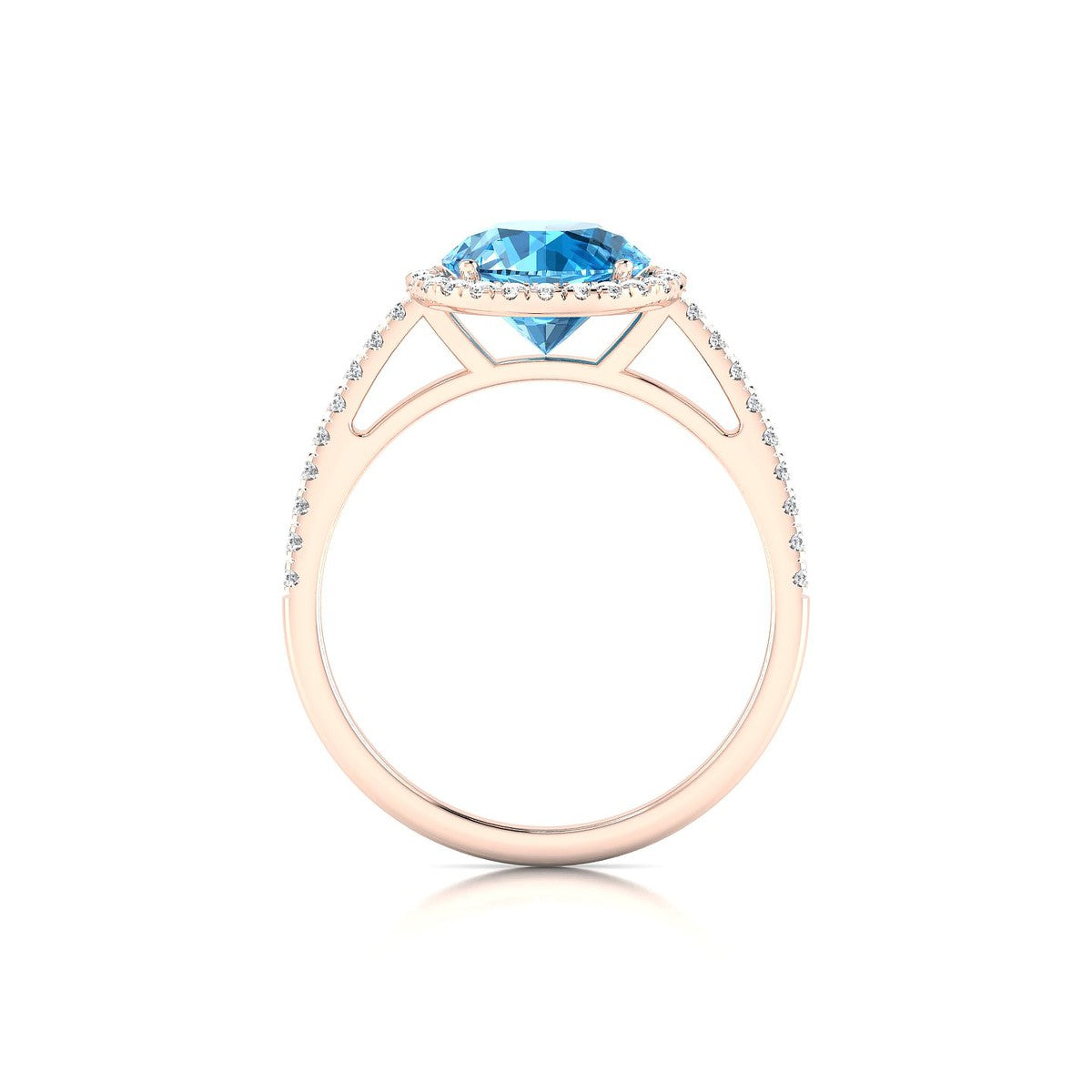 Sunrise | 18k Rose Gold 8 mm Round Topaz Ring
