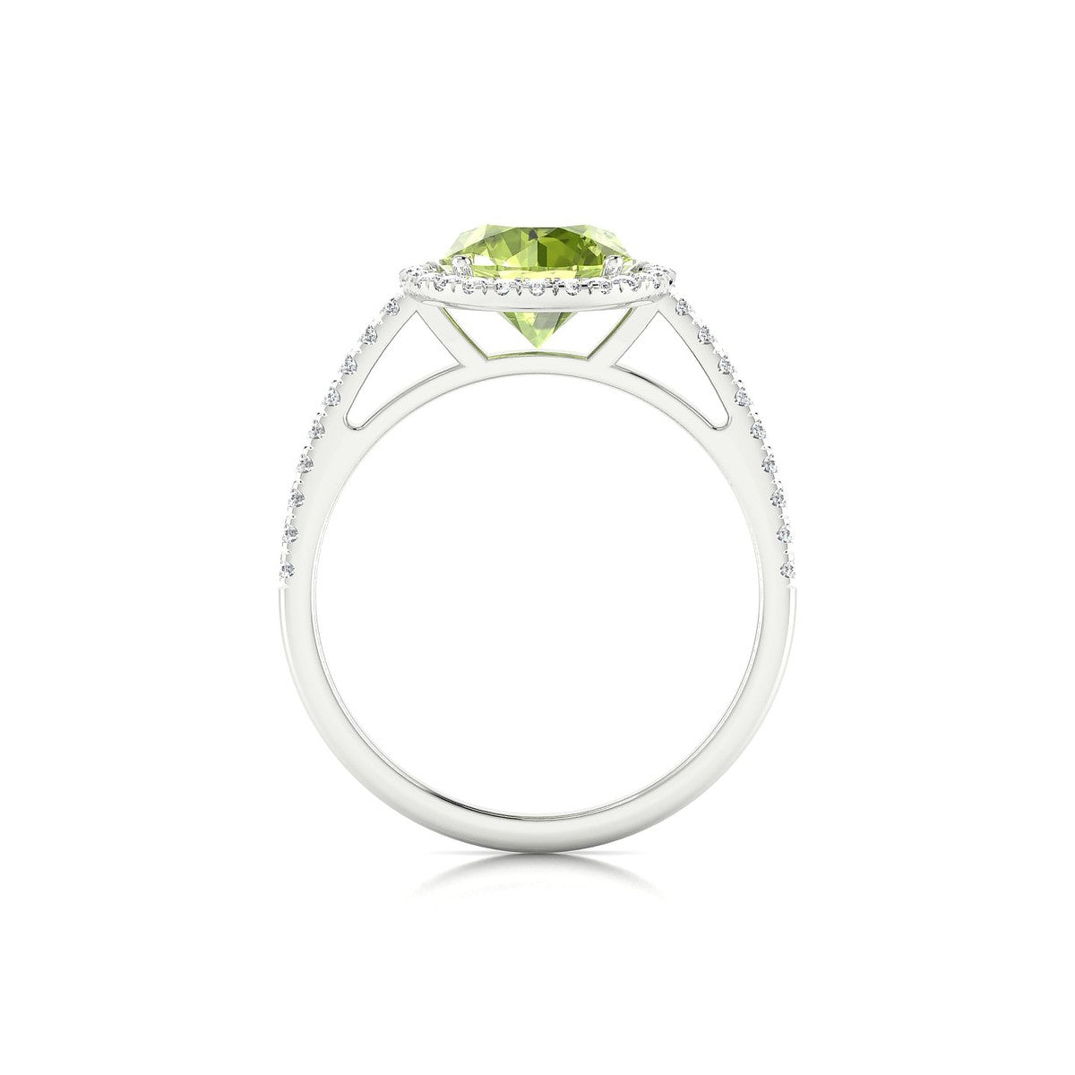 Sunrise | 18k White Gold 8 mm Round Peridot Ring