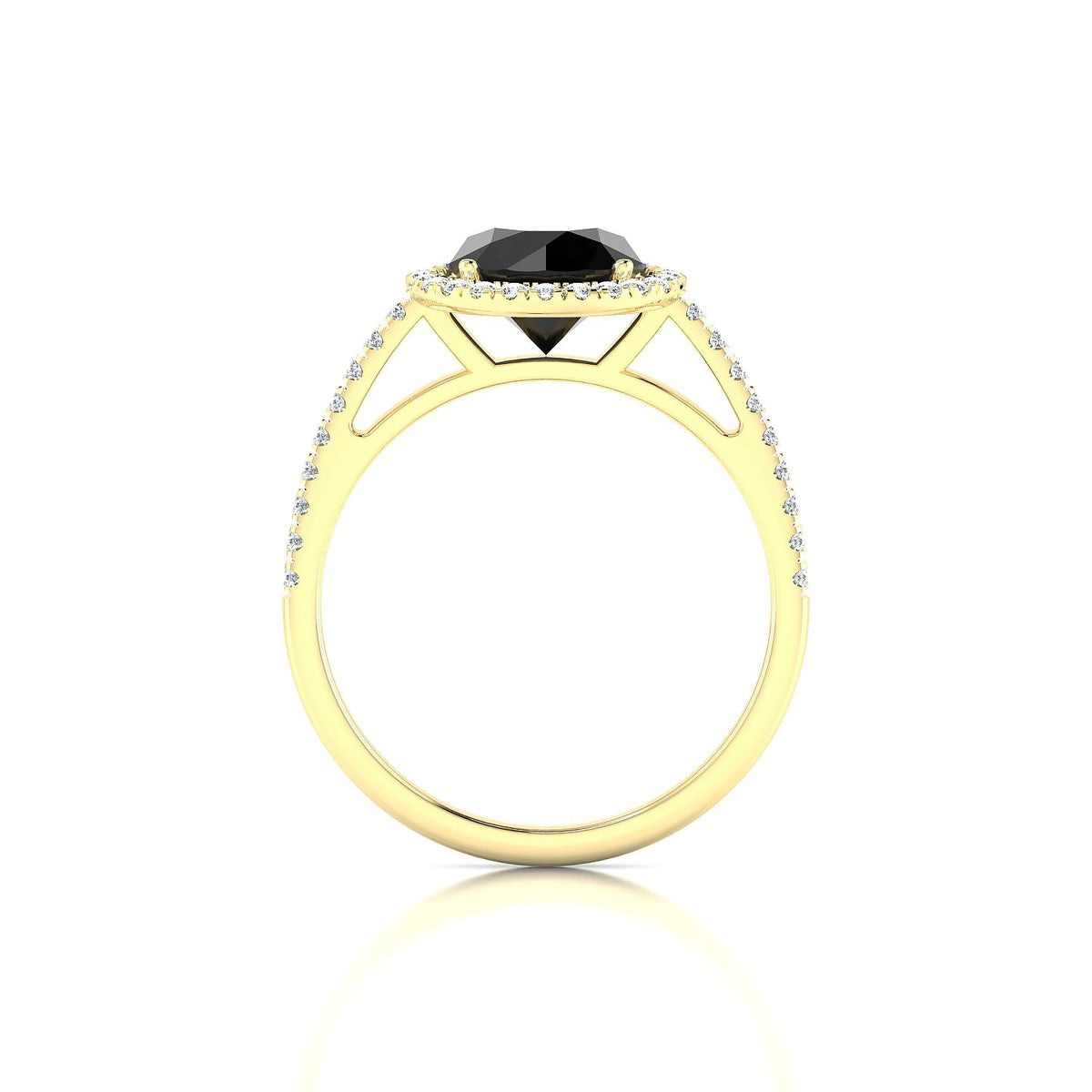 Sunrise | 18k Yellow Gold 8 mm Round Black Diamond Ring