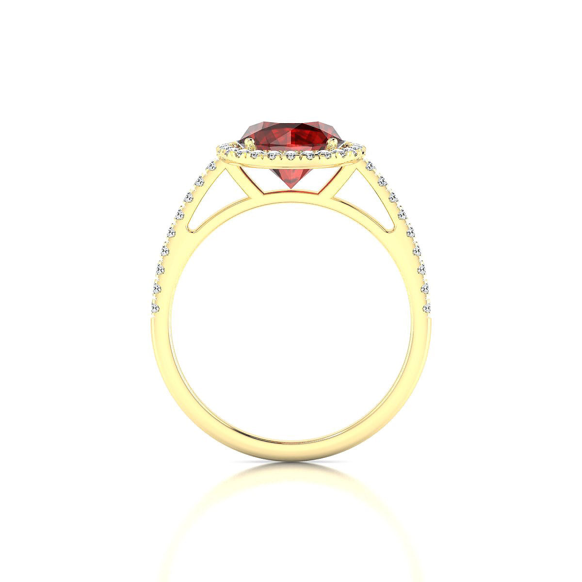 Sunrise | 18k Yellow Gold 8 mm Round Garnet Ring
