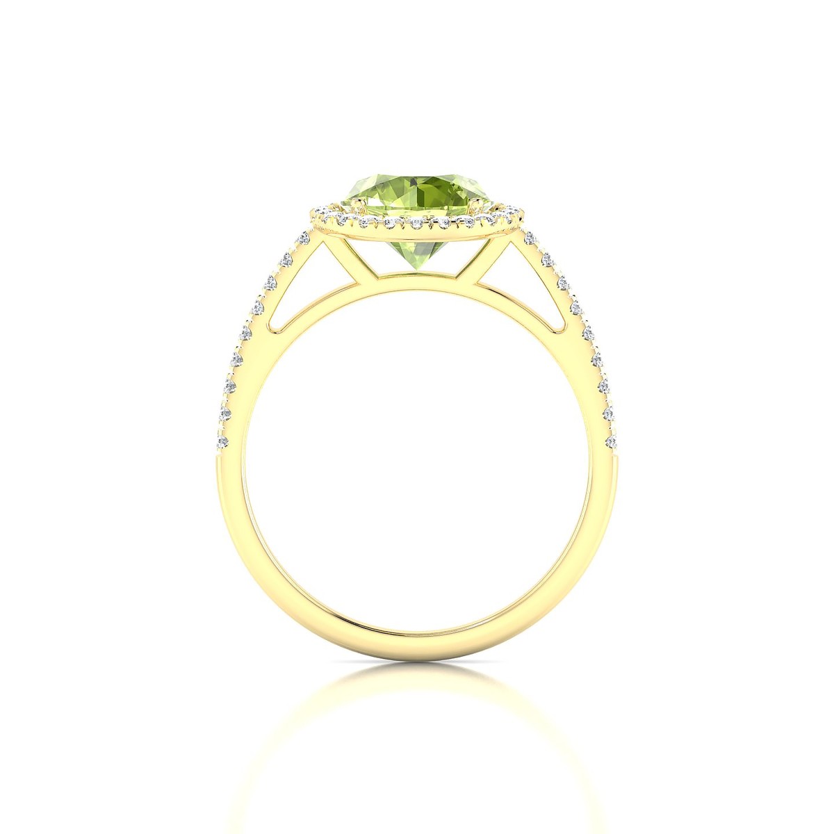 Sunrise | 18k Yellow Gold 8 mm Round Peridot Ring