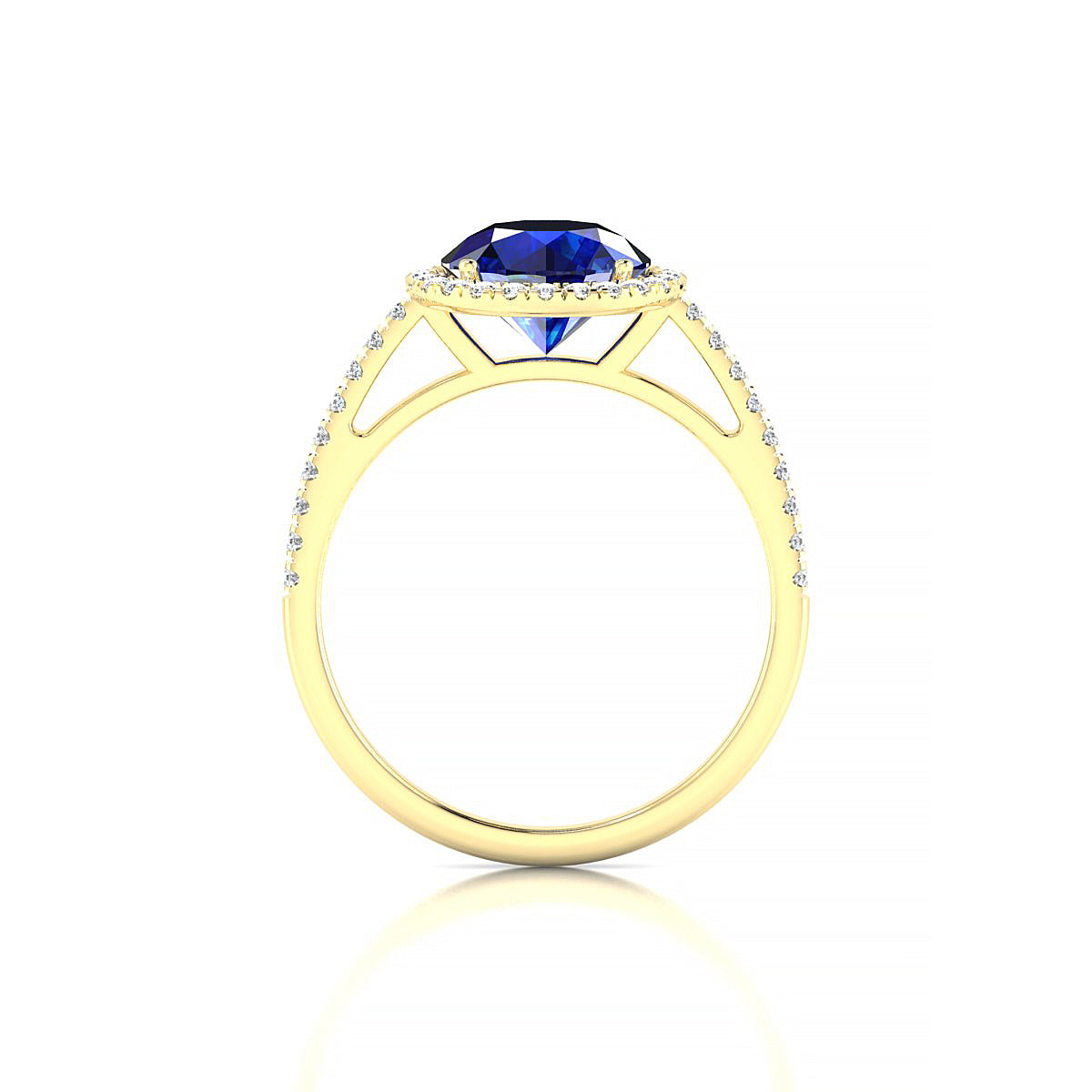 Sunrise | 18k Yellow Gold 8 mm Round Sapphire Ring