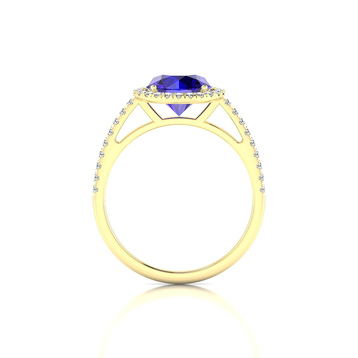 Sunrise | 18k Yellow Gold 8 mm Round Tanzanite Ring
