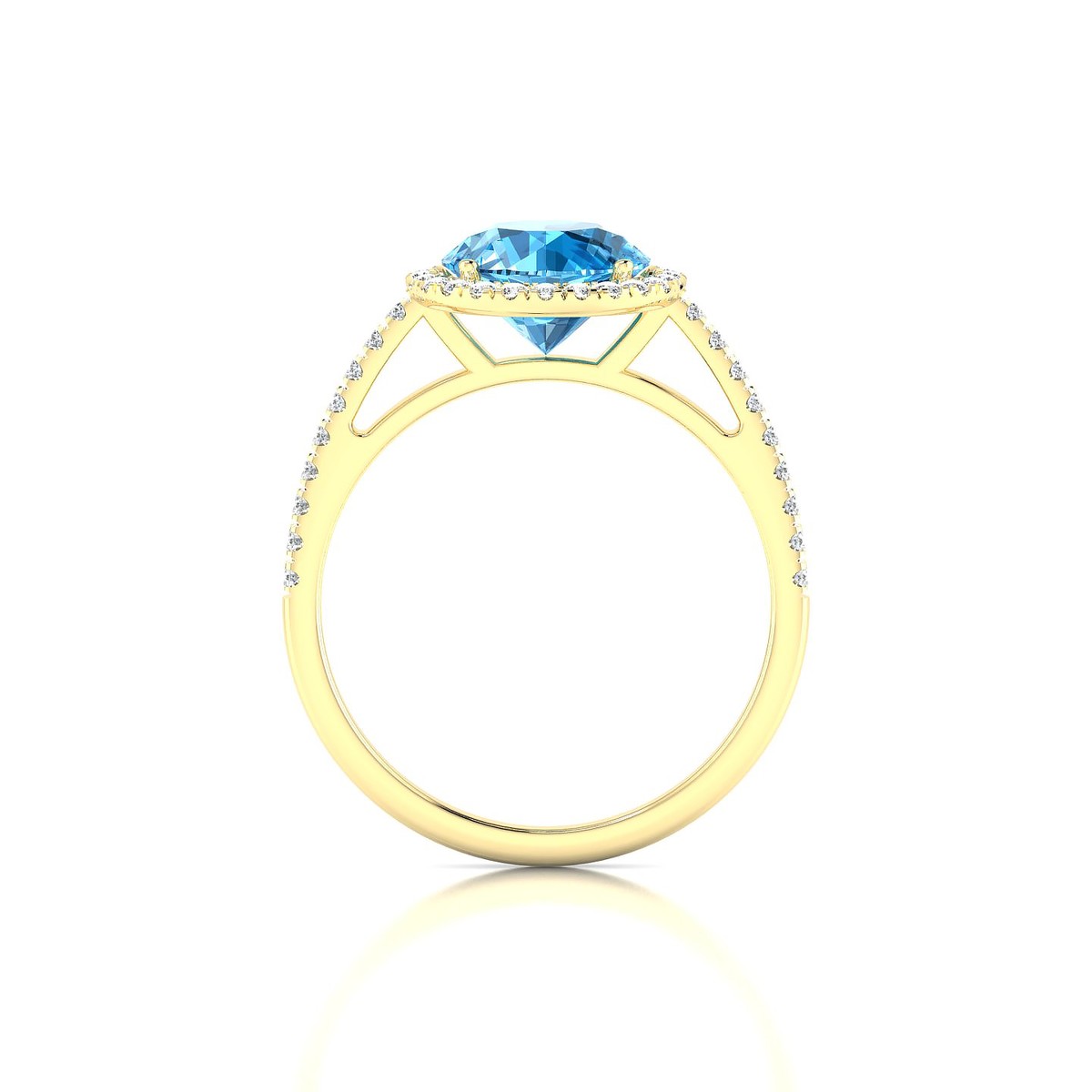 Sunrise | 18k Yellow Gold 8 mm Round Topaz Ring