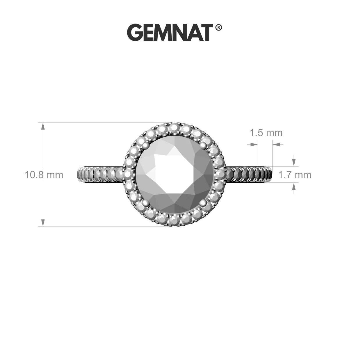 Sunrise | 18k White Gold 8 mm Round Pink Sapphire Ring