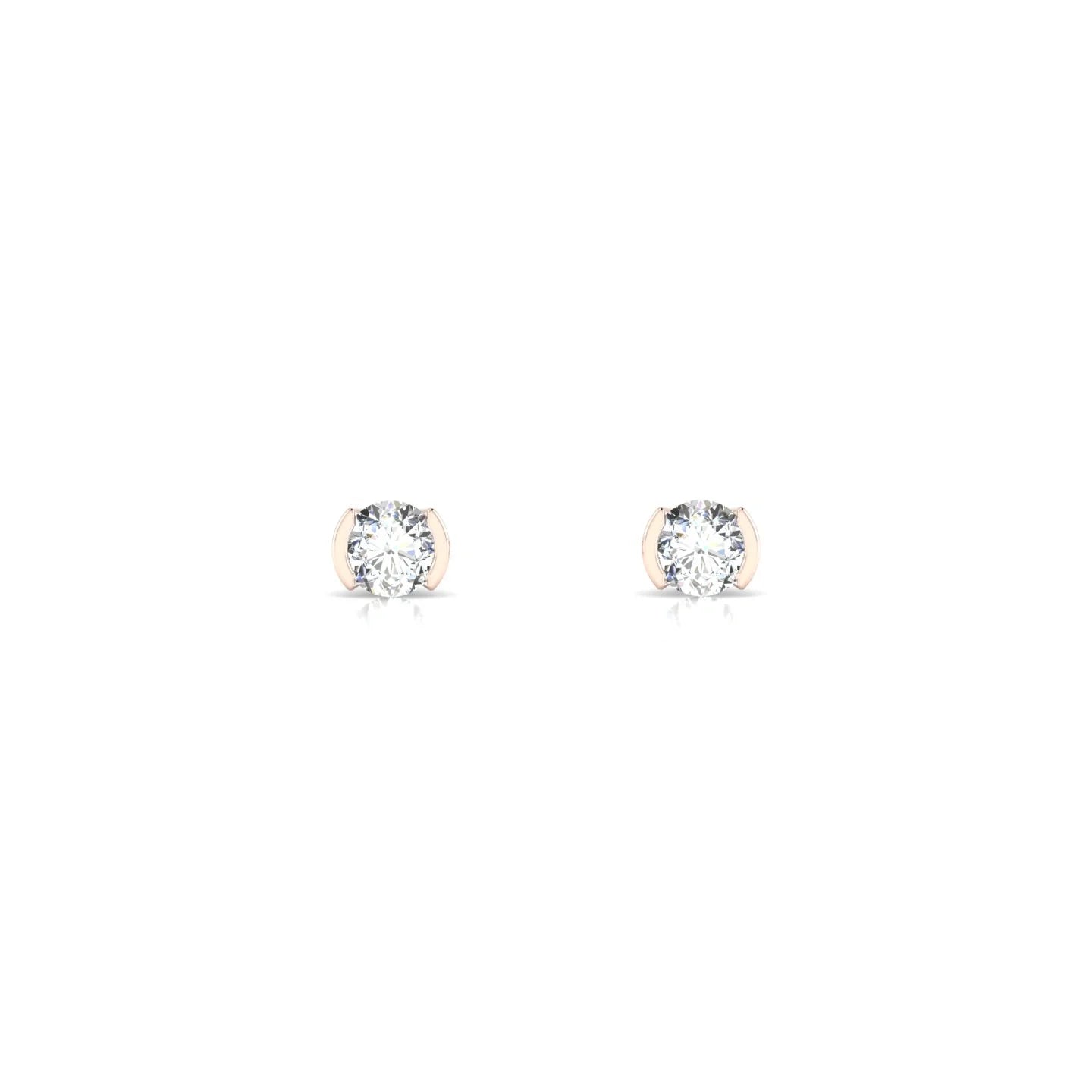 Suspense | 18k Rose Gold 3 mm Round Diamond Earrings