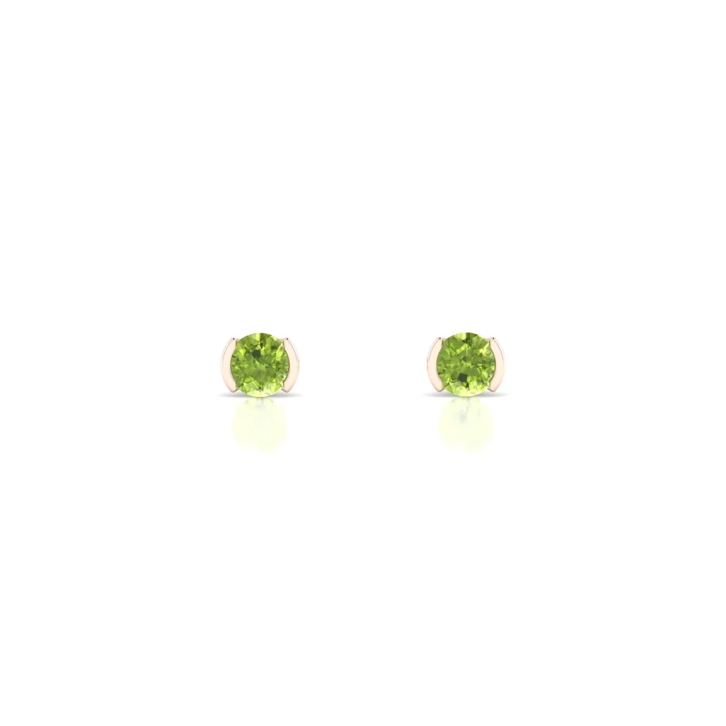 Suspense | 18k Rose Gold 3 mm Round Peridot Earrings