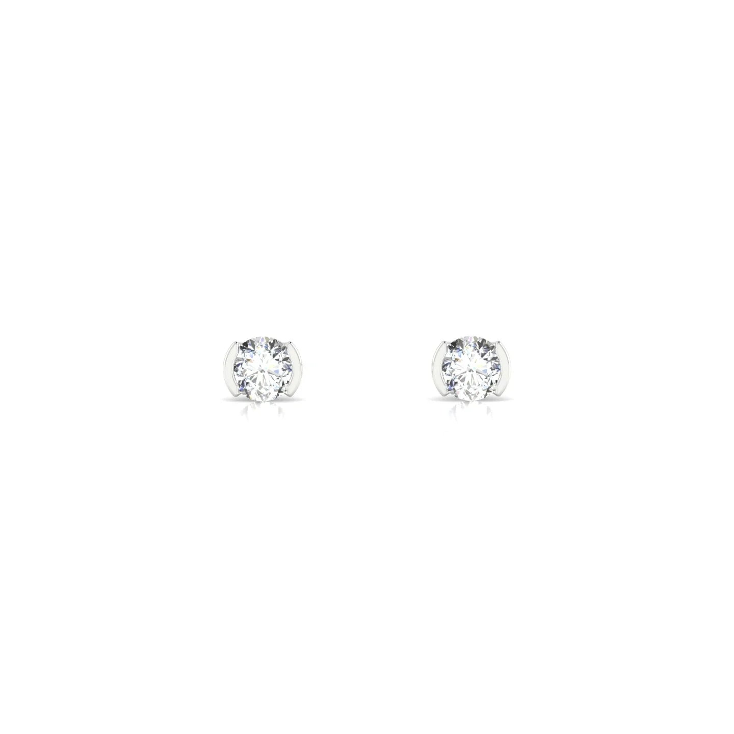 Suspense | 18k White Gold 3 mm Round Diamond Earrings