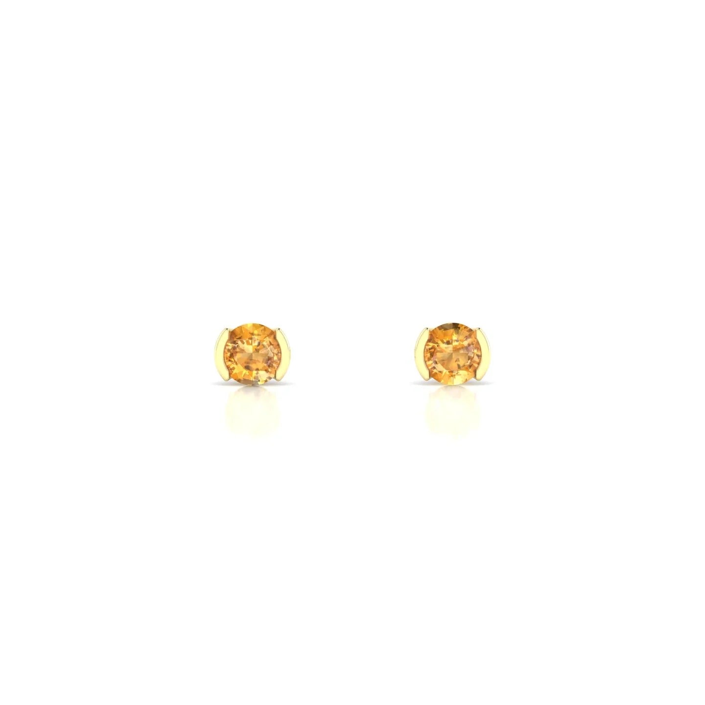Suspense | 18k Yellow Gold 3 mm Round Citrine Earrings