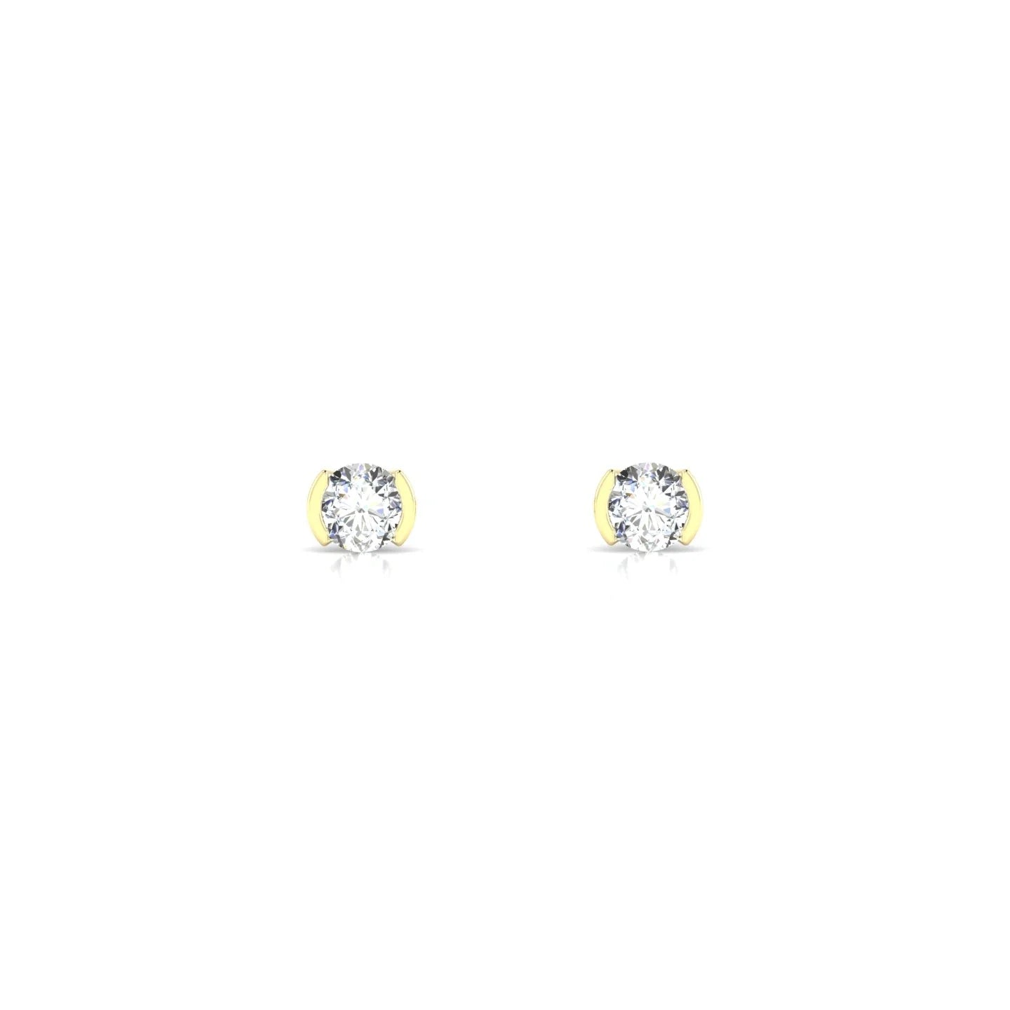 Suspense | 18k Yellow Gold 3 mm Round Diamond Earrings