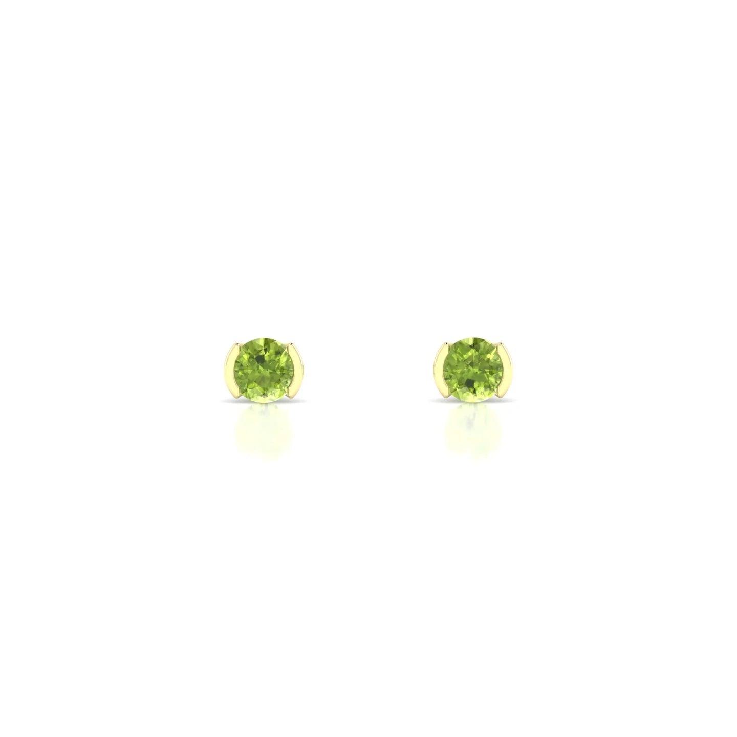 Suspense | 18k Yellow Gold 3 mm Round Peridot Earrings