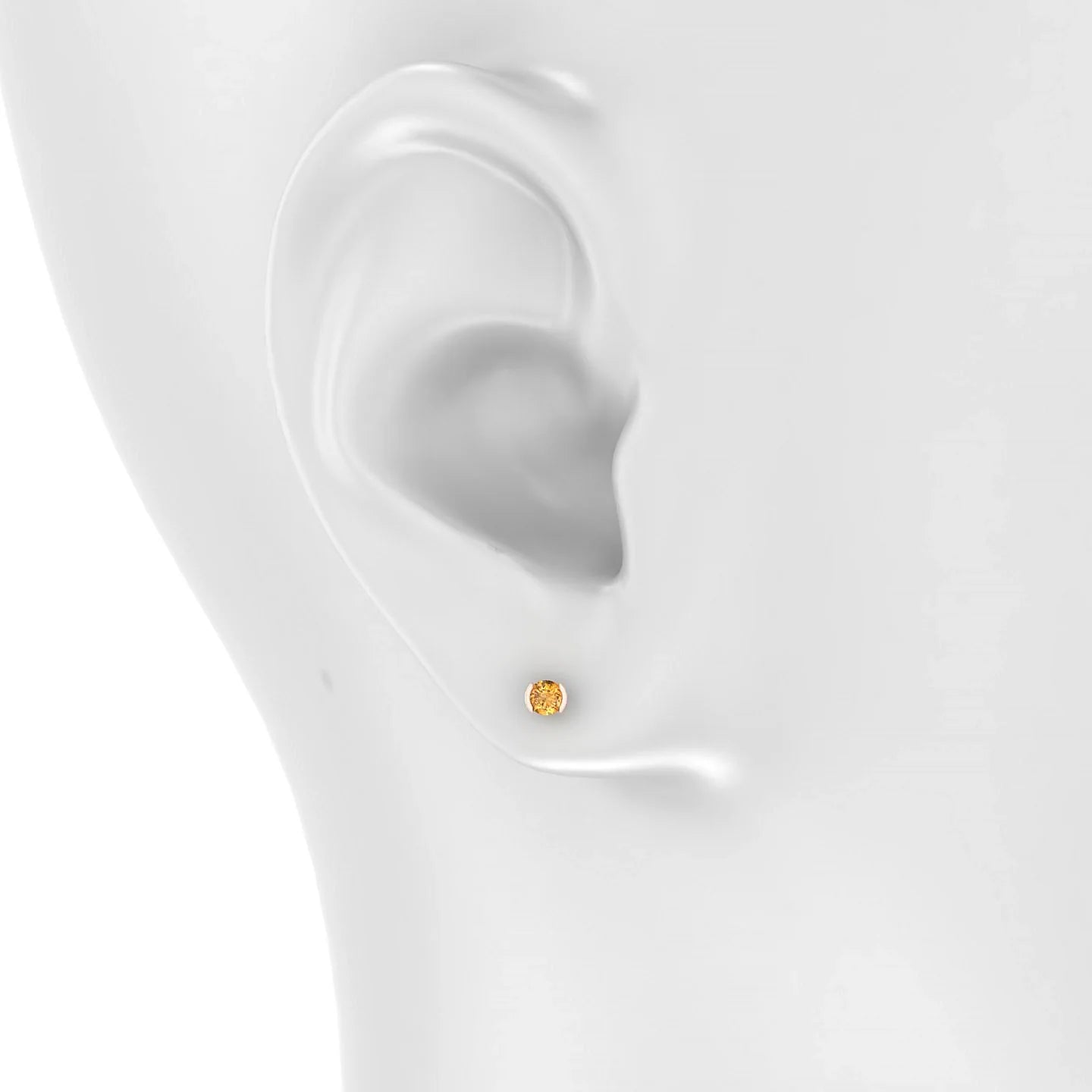 Suspense | 18k Rose Gold 3 mm Round Citrine Earrings