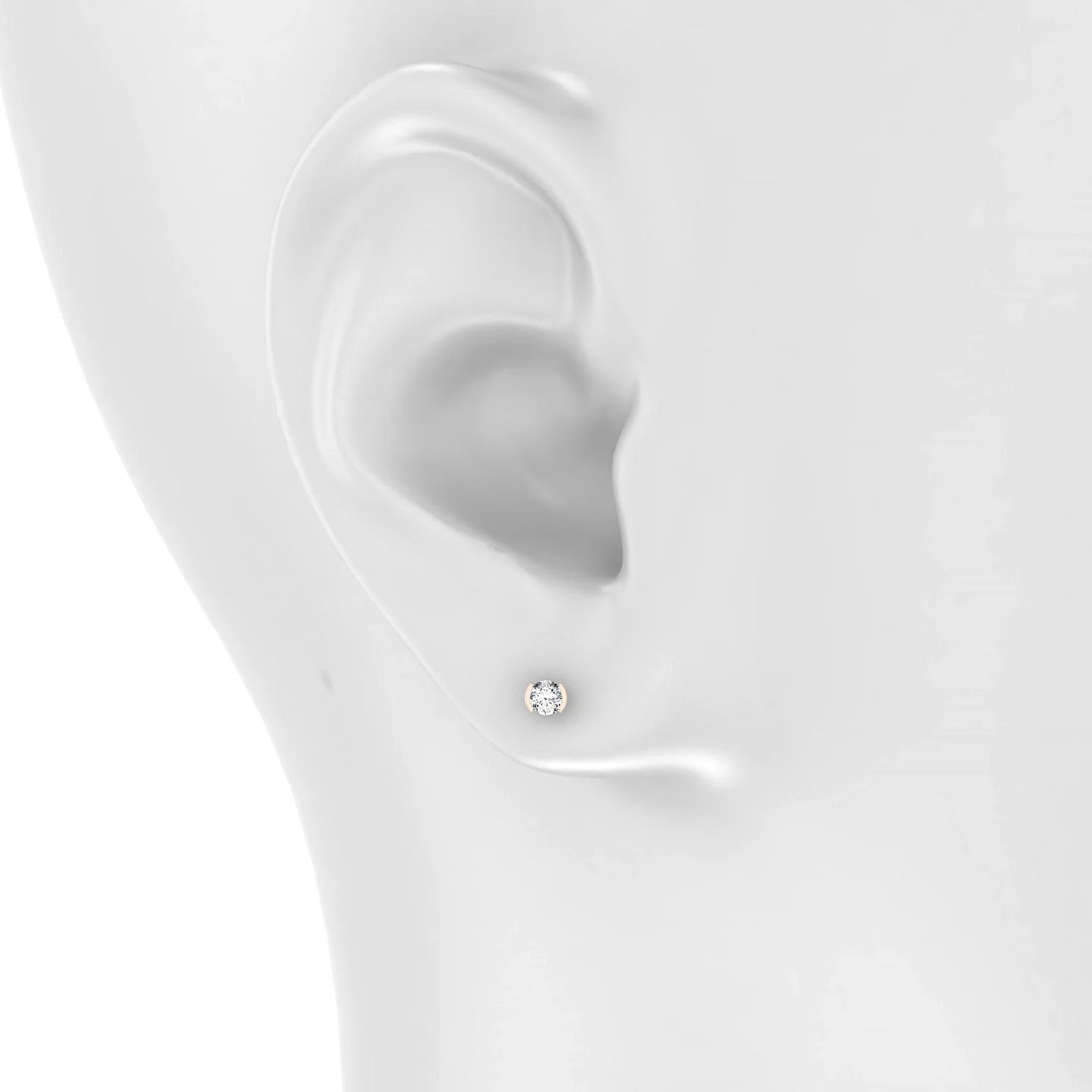 Suspense | 18k Rose Gold 3 mm Round Diamond Earrings