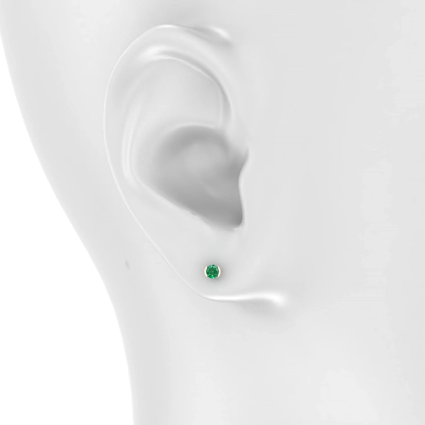 Suspense | 18k Rose Gold 3 mm Round Emerald Earrings