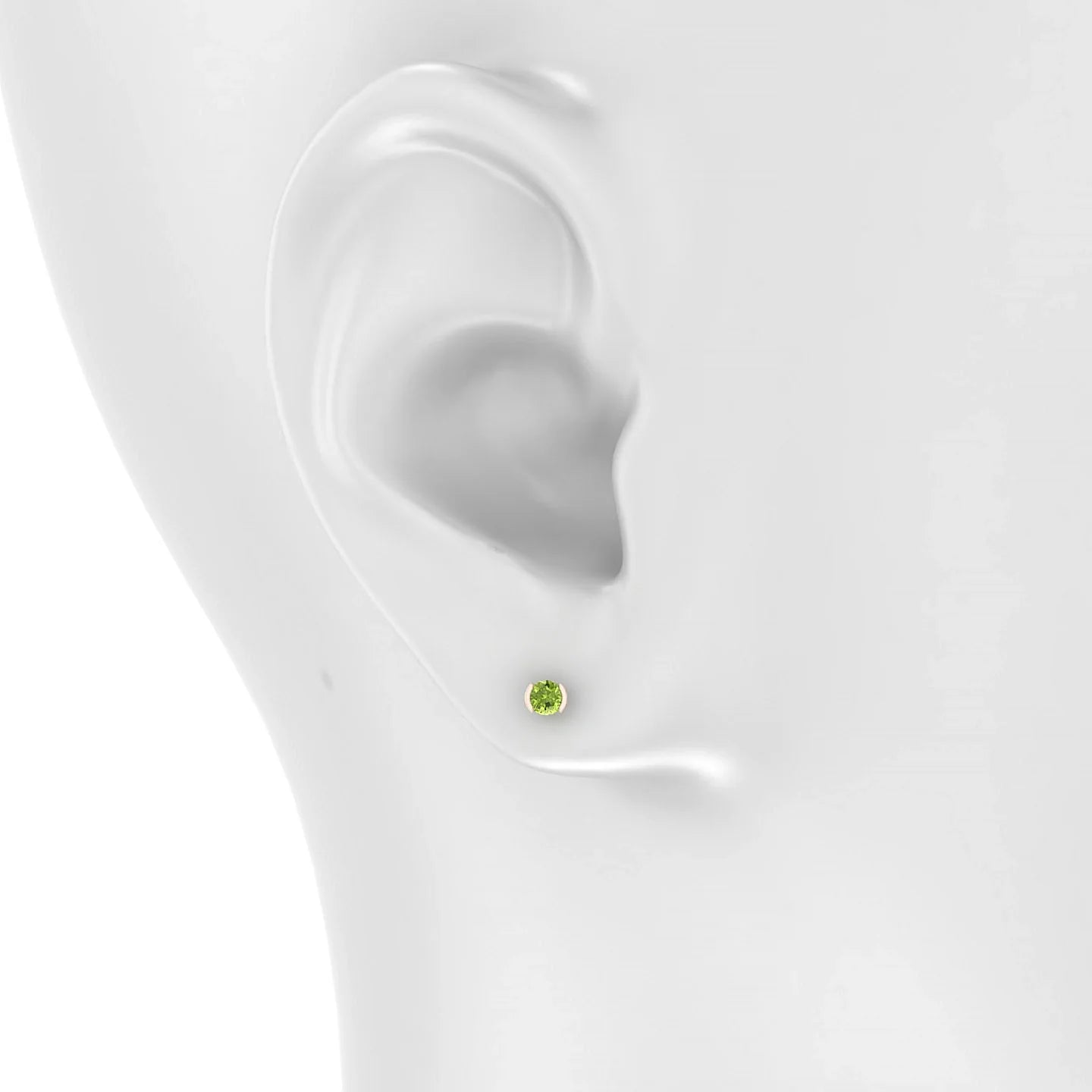 Suspense | 18k Rose Gold 3 mm Round Peridot Earrings
