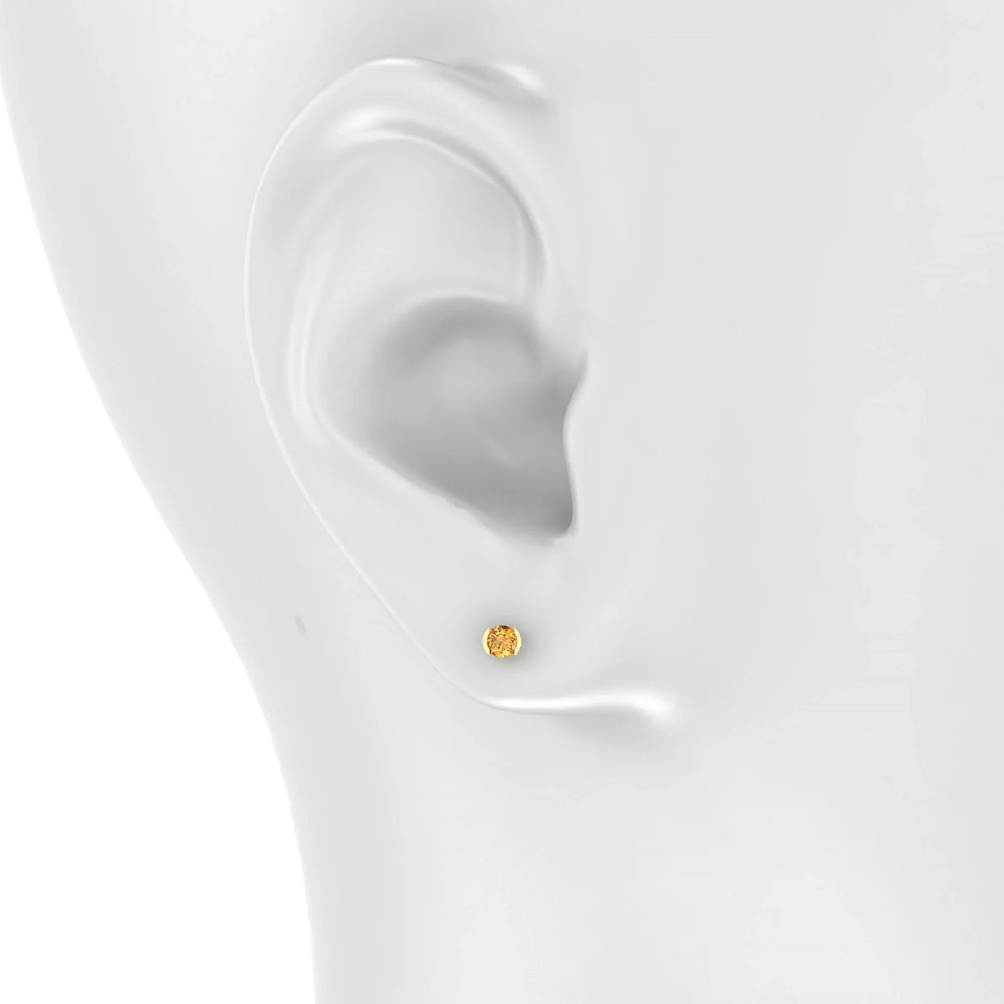 Suspense | 18k Yellow Gold 3 mm Round Citrine Earrings