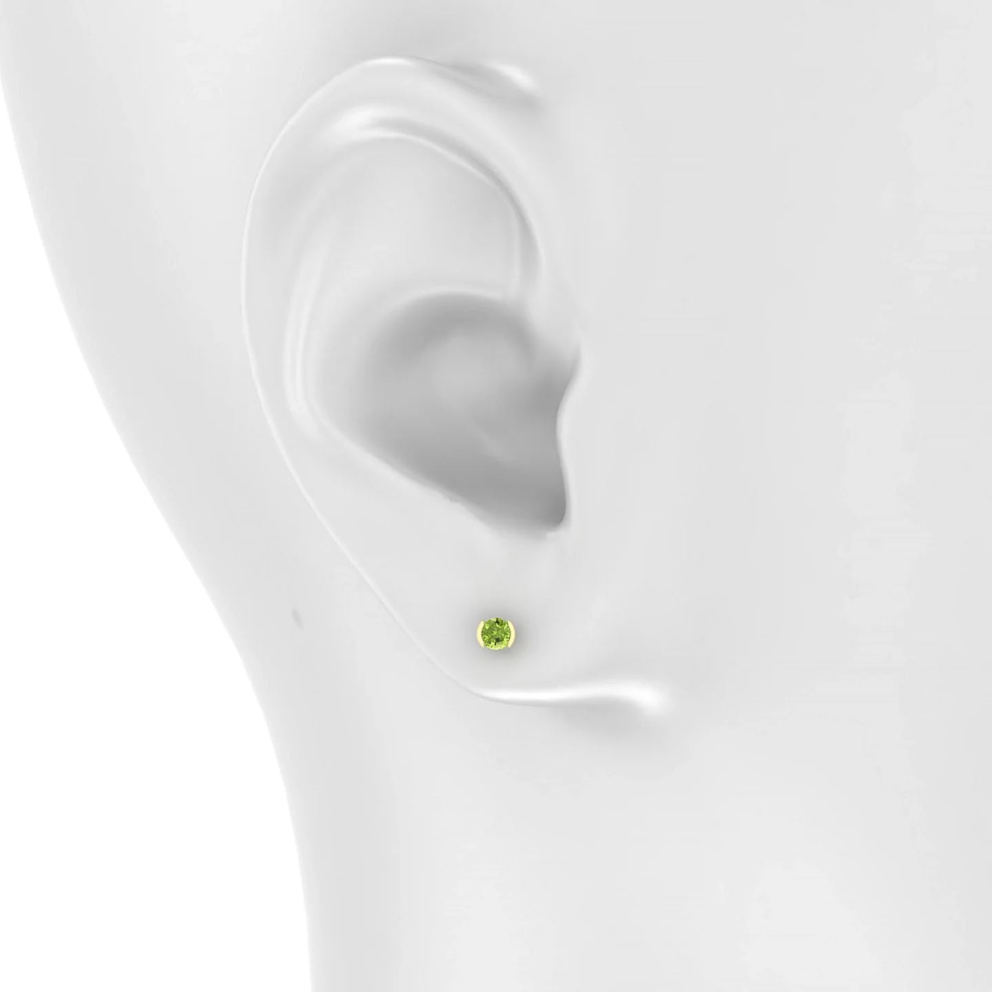 Suspense | 18k Yellow Gold 3 mm Round Peridot Earrings