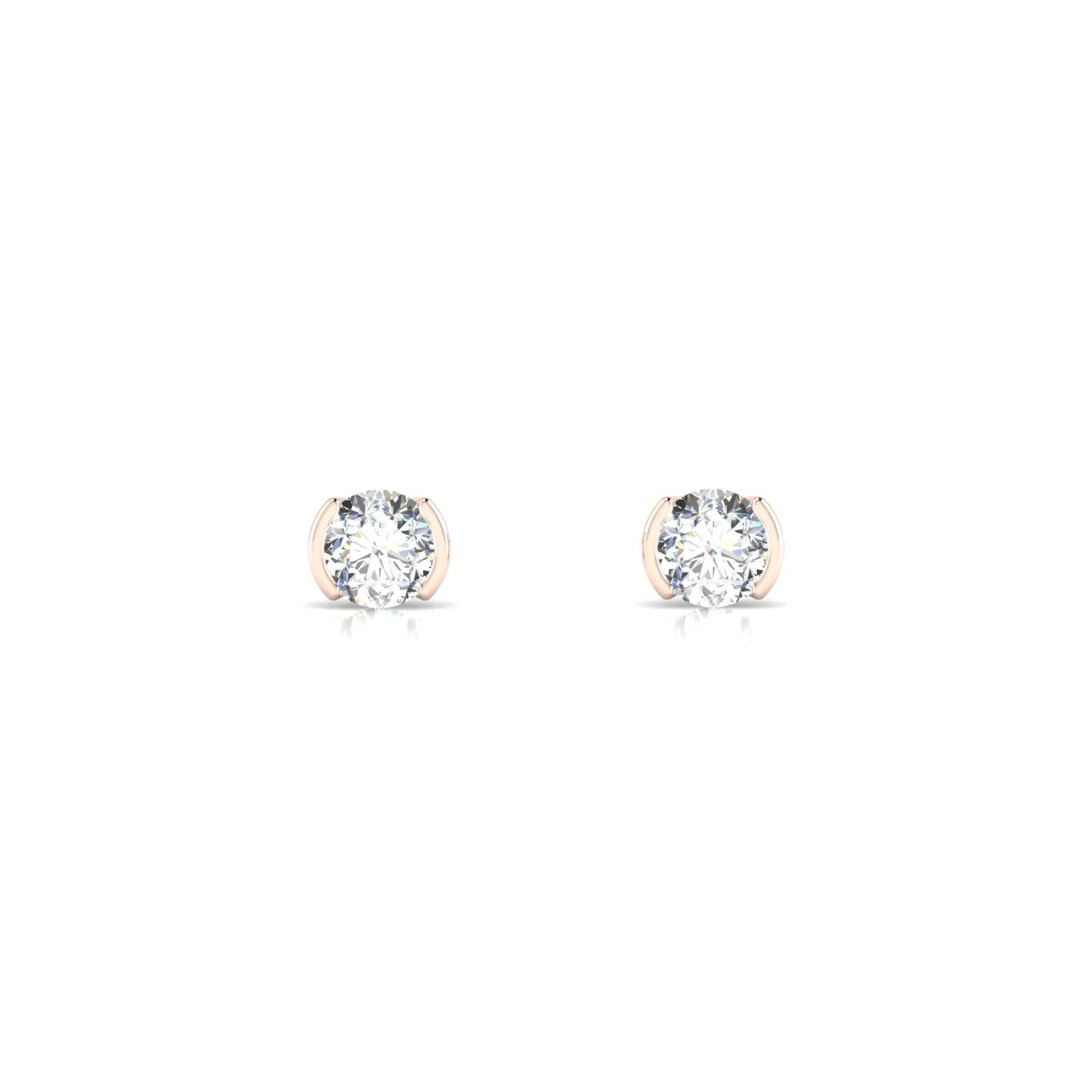 Suspense | 18k Rose Gold 3.7 mm Round Diamond Earrings