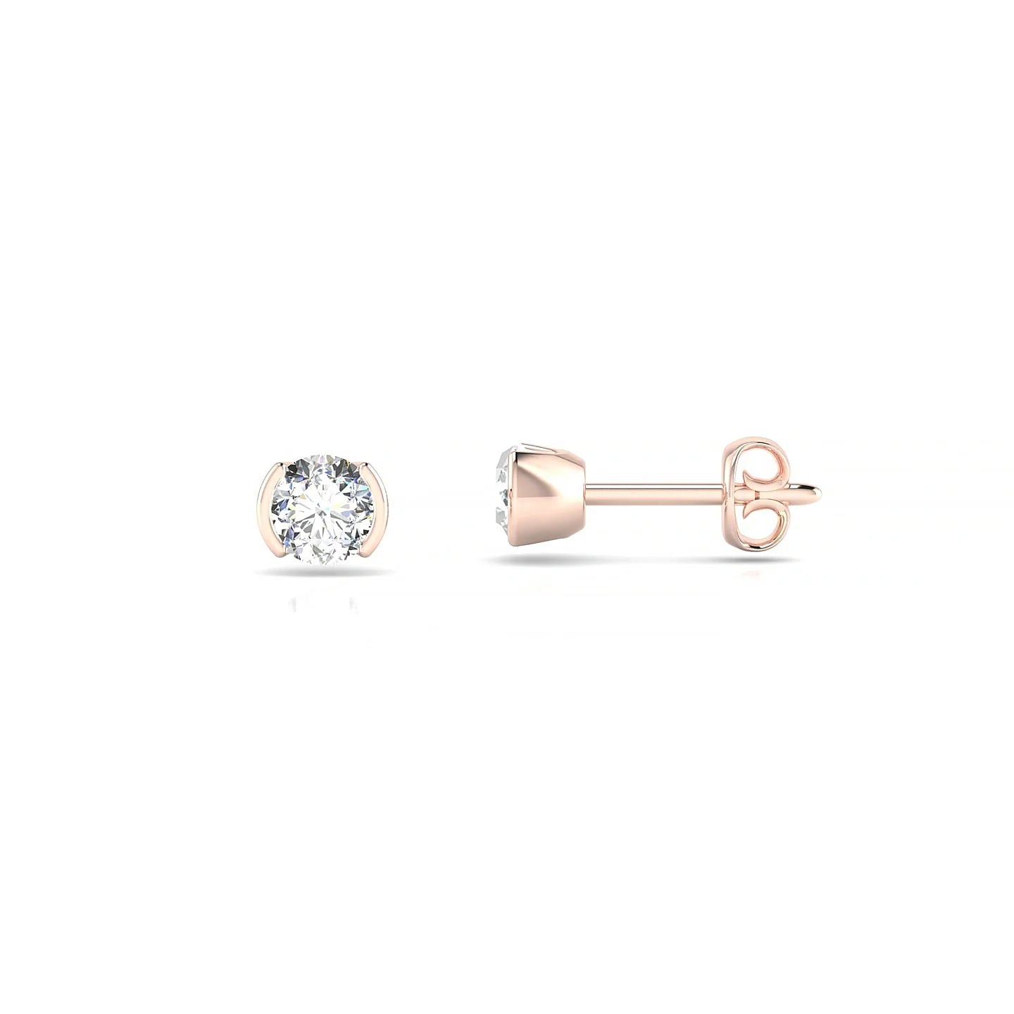 Suspense | 18k Rose Gold 3.7 mm Round Diamond Earrings